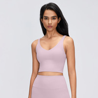 Débardeur de sport respirant pour femme avec logo personnalisé, soutien élevé pour Pilates et Yoga, brassière de sport à maintien élevé, vêtements de sport en Spandex et Nylon