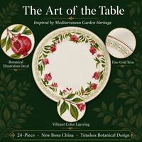 Ensemble de vaisselle en céramique et porcelaine de luxe écologique portable de 24 pièces avec bordure métallique plaquée or