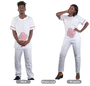 Ensemble de vêtements pour couple H & D Afrique du <span class=keywords><strong>Sud</strong></span>, 2 pièces pour homme et femme, tenue Dashiki, haut et pantalon, vêtements de mariage - Product Image 6