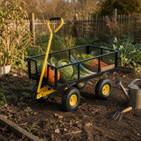 Chariot de camping en maille extensible avec panneaux latéraux amovibles pour la récolte au jardin, le camping et le transport en cour