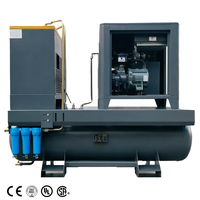 Compresseur d'air à vis silencieux tout-en-un 11 kW 15 CV à faible bruit avec sécheur pour CNC, travail du bois, réparation automobile et découpe laser