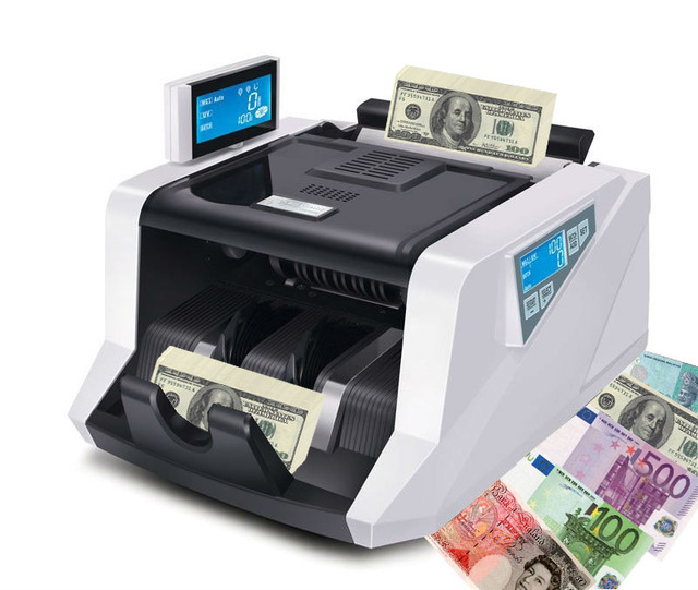 Money Counting Machine Banknote Counter Detectores GR-168 Bank Grade UV/MG Detection LCD Display 900pcs/min Bluetooth Auto
