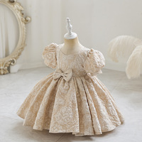 Robe princesse en satin vintage pour filles, robe tutu brodée avec nœud floral, fourniture ODM pour mariages et anniversaires de 3 à 12 ans