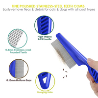 Accessoire pour chat en acier inoxydable de haute qualité Peigne pour enlever les poils d'animaux et les puces