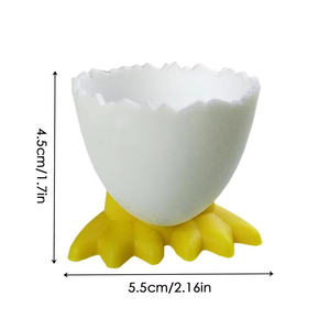 1 unidad Zenidoo Soporte de plástico portátil y creativo para huevos, con diseño divertido de patas de gallina, separador de huevos cocidos, utensilio de cocina - Product Image 5