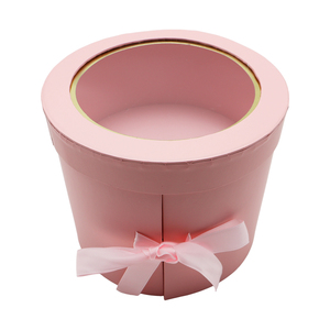 Floral Chocolate Packaging <b>Round</b> Cylinder Coated Paper Circle Tires <b>Gift</b> <b>Box</b> with Transparent Window - Product Image 2