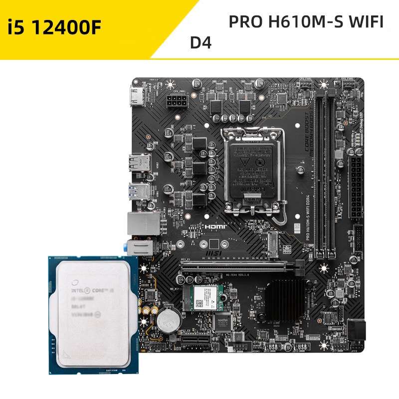 อินเทล ไอ5 12400F + MSI PRO H610M-S WIFI DDR4