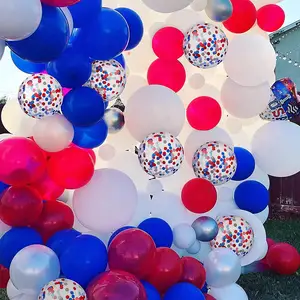 July 4e Rood Wit Blauw Confetti Verjaardag Super Jongen Patriottische Onafhankelijkheidsdag Decoratie Latex Ballonnen Slinger Bogen Kit