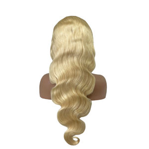 Vente directe d'usine Perruque en cheveux humains <span class=keywords><strong>blonde</strong></span> 613 à ondulation corporelle bouclée à bas prix Perruque en dentelle transparente tendance - Product Image 1