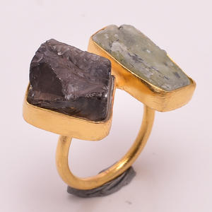 แหวนพลอยอเมทิสต์ทองเหลืองชุบทองคุณภาพสูงเครื่องประดับชุบทองเวอร์เมอิลเครื่องประดับทองเหลืองโบราณ - Product Image 3