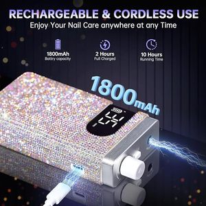 35000RPM <b>Nail</b> Drill Sparkling Portable Professional Rechargeable Electric <b>Nail</b> File for Acrylic/Gel <b>Nails</b> - Product Image 3