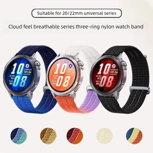 <span class=keywords><strong>Correa</strong></span> Deportiva de Nailon de 22 mm/20 mm para Reloj <span class=keywords><strong>Huawei</strong></span> <span class=keywords><strong>GT</strong></span> 6 <span class=keywords><strong>GT</strong></span> 5 Pro <span class=keywords><strong>GT</strong></span> Runner, Banda Transpirable de Triple Anillo - Product Image 1