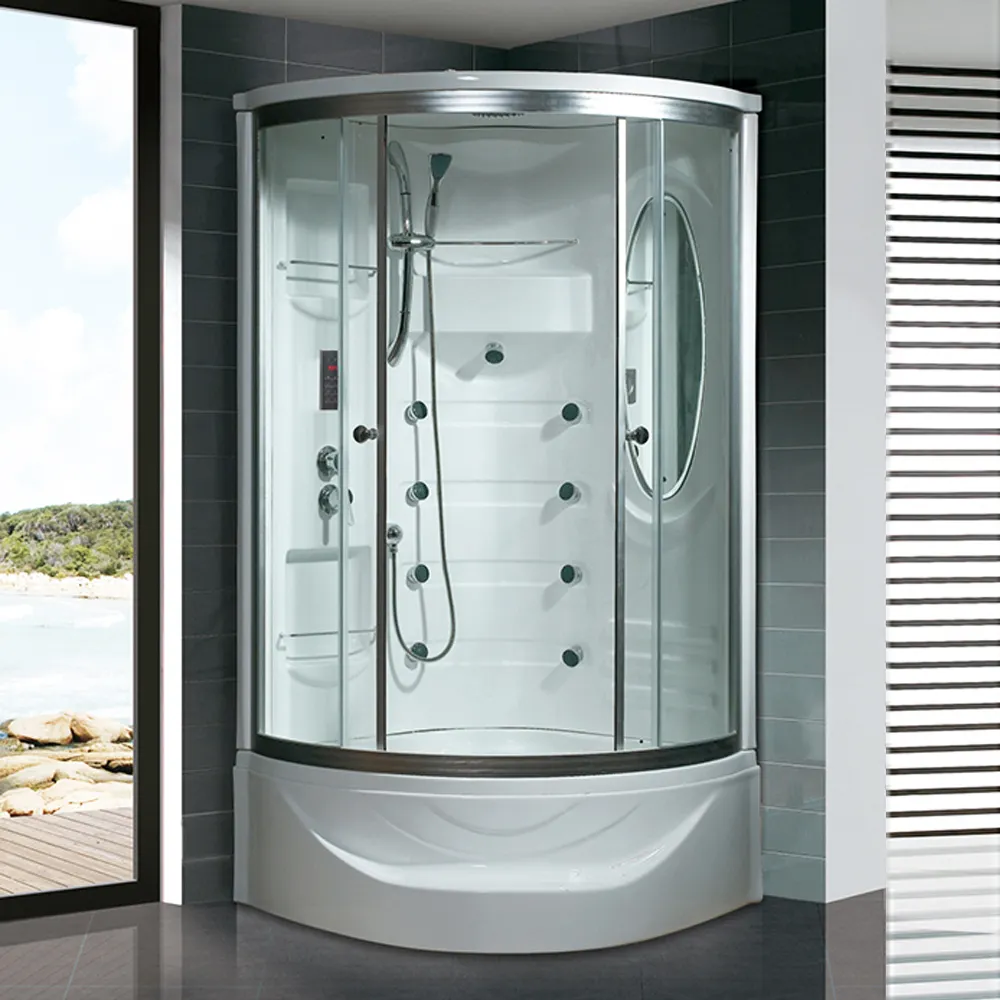 Hot Tempered Glass showers phòng tắm sang trọng Nhôm đóng khung tùy chỉnh tắm phòng xông hơi với massage