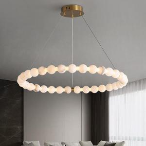 Lámpara Colgante Circular de Mármol de Lujo, Ajustable en Altura, con Iluminación <span class=keywords><strong>LED</strong></span>, para Decoración de Sala de Estar y Vestíbulo - Product Image 6