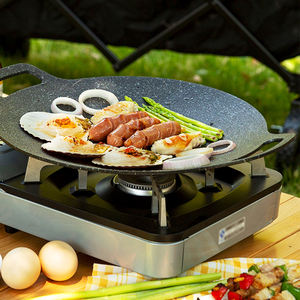 Grilling Korean <strong>Grill</strong> <strong>Pan</strong> Nonstick Round BBQ Griddle Compatible for Induction/Gas Stove/Electric Cooktop - Product Image 3