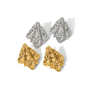 Bijoux de géométrie personnalisés en gros boucles d'oreilles goujons de boucle d'oreille en acier inoxydable femme - Product Image 4