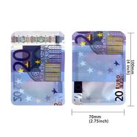 Pochette Mylar à fermeture éclair résistante aux enfants, imprimée en héliogravure, design EURO 3x4 pouces, finition mate, anti-odeur, pour aliments, conserves et chewing-gums