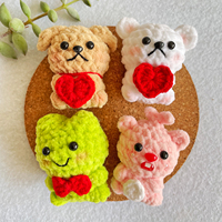Porte-clés miniature en crochet fait main, adorable jouet en peluche tricoté, décoration pour voiture, sac, Pâques, mariage, baptême, cadeau