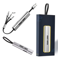 2026 Neues 3-in-1 Einziehbares Ladekabel Kreatives Geschenk USB-Datenkabel Metall-Teleskop-Schlüsselanhänger Ladekabel mit Anpassbarem Logo