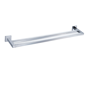 Modern Double Bar Towel Rack 24 Inch Zinc Alloy Base Stainless Steel Chrome Wall Mounted <b>Bathroom</b> <b>Accessories</b> - Product Image 3