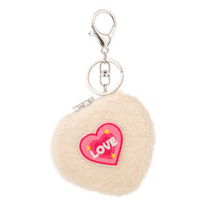 Espejo compacto de doble cara con aumento 3X, de peluche con forma de corazón, llavero de piel sintética, plegable para viaje, acabado plateado, suave y esponjoso para bolsillo - Product Image 4