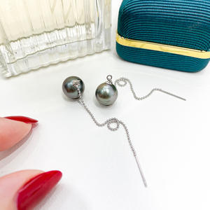 Accesorios de Plata S925 para DIY con Perlas, Joyería de Plata de Moda, Aretes con Cuentas Redondas de 8-12 mm, Bandeja Vacía para Aretes 21728 - Product Image 1