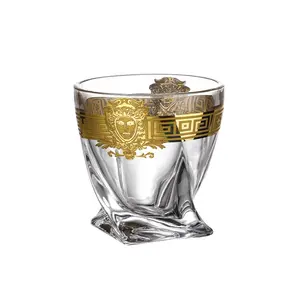 Bicchieri da Shot personalizzati bicchiere da bere senza piombo bicchiere da whisky intrecciato in vetro per Bar per feste a casa