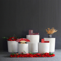 Présentoir de fleurs personnalisable, en usine, grande taille, cylindre en acrylique, pour fête de mariage, livraison gratuite