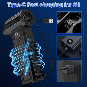 Ventilateur Turbo Jet Électrique Portable 2024 Noir USB/Batterie, Souffleur à Quatre Vitesses, Recharge Rapide pour Voitures, Extérieur, Camping-Cars, Usage Domestique en Plastique - Product Image 2