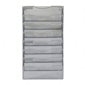 8-Pocket Desk Tidy Organiser A4 Wall Mounted Document Paper Holder Vertical Metal Magazine Rack Wall Hanging Storage Organiser - Product Image 3