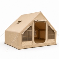Tente Gonflable Oxford 420D 300x400cm 12 Mètres Carrés Tente de Camping Familiale Étanche PU3000mm avec Emplacement pour Poêle pour Escapades en Plein Air