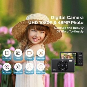 Appareil photo numérique pour enfants BENJIE A2S, <span class=keywords><strong>zoom</strong></span> 16x, 48MP, vidéo 2.7K, écran IPS 2,4 pouces, étanche, capture instantanée de selfie, mémoire SD, tendance - Product Image 2