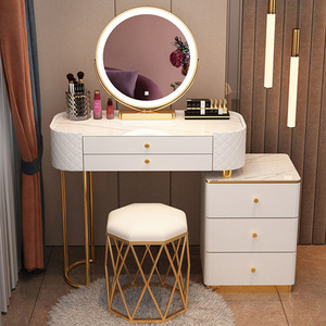 Venta al por Mayor de Tocadores de Maquillaje Modernos para Sala de Estar y Dormitorio, con Espejo y Taburete - Product Image 2