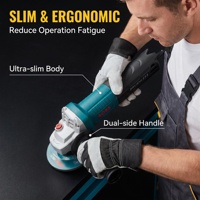 Meuleuse d'angle sans balais industrielle BODA BLG5-100-1 100 mm 4 pouces, outil de découpe et de meulage électrique professionnel à haute efficacité