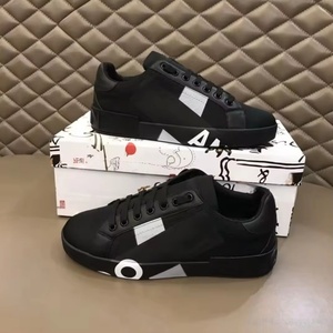 Zapatos Deportivos Casuales de Moda para Mujer, Zapatos Deportivos para Hombre, Zapatos Deportivos Negros de Cuero de Lujo de Diseñador - Product Image 1