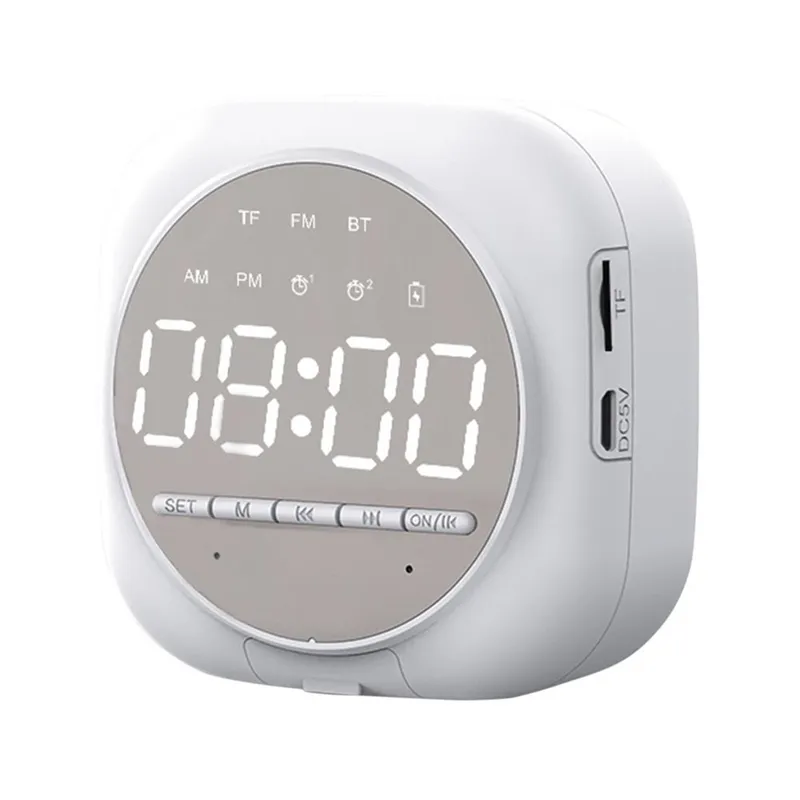 New design cute Q12 alarm hf loud speaker outdoor mini portable clocks speaker