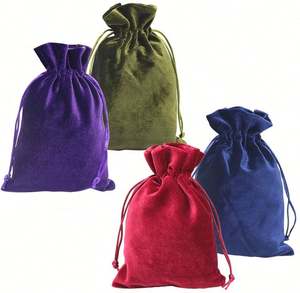 Non-toxic <b>Red</b> Velvet <b>Fabric</b> Pouch,drawstring Pouch - Product Image 1