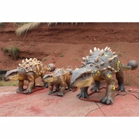 Groupe d'Ankylosaures Animatroniques Personnalisable de 5 M pour Parc à Thème Dinosaure