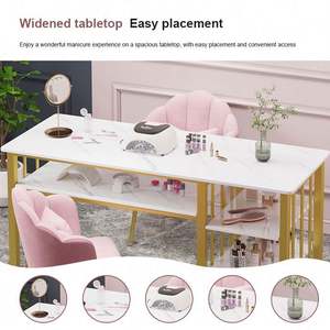 Table de manucure de luxe à lumière blanche, tiroir supérieur, vente chaude, table de manucure, table à ongles, table à vendre - Product Image 5