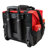 Sac à outils roulant de 18 pouces avec poignée télescopique, robuste, à roulettes, en polyester 600D, fond en plastique imperméable, sac de transport pour électricien, OEM ODM 300