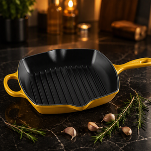 Poê<span class=keywords><strong>le</strong></span> grill carrée en <span class=keywords><strong>fonte</strong></span> <span class=keywords><strong>LE</strong></span> <span class=keywords><strong>CREUSET</strong></span> Signature 26 cm, compatible avec tous types de plaques de cuisson, y compris l'induction, 2.86 Nectar 20183266720422 - Product Image 2