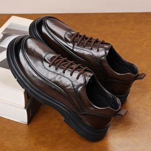 Nuevos Zapatos Oxford de Invierno para Hombre, de Alta Calidad, Cómodos, de Cuero Genuino, Estilo Británico, con Suela Gruesa, Formales para Negocios - Product Image 2