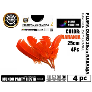 Piuma dura 25CM 4 pz # decorazioni 40018-festa - Product Image 1