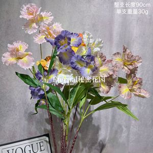 Flores Artificiales de Iris de Jardín de Monet, 3 Cabezas, Color Morado, Decoración Floral de Seda para Bodas y Hogar - Product Image 2
