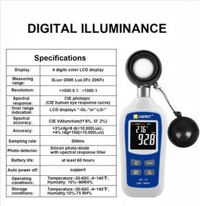 Xeast XE-113 ánh sáng kỹ thuật số Lux <span class=keywords><strong>Meter</strong></span> bán Hot <span class=keywords><strong>mini</strong></span> LED hiển thị ánh sáng chiếu sáng cường độ Tester 1 năm bảo hành cho thử nghiệm - Product Image 2