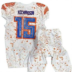 Camisetas de Fútbol Americano Personalizadas 2025, Impresión por Transferencia de Calor, Bordado Totalmente Personalizable, Cortas, 100% Poliéster Transpirable - Product Image 1