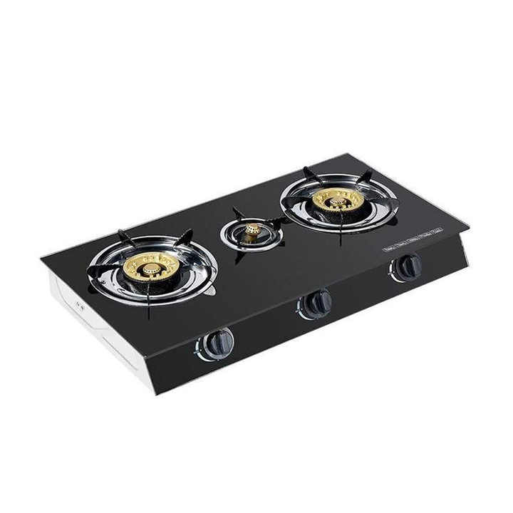 Glass body table top gas stove,3 burner gas cooker,household gas burner