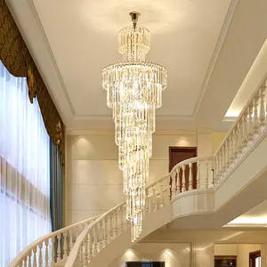 Moderne Luxus Kristall Kronleuchter Für Hotel Villa Wohnzimmer dekoration Lange Unterputz Decken Lampen Treppe Beleuchtung