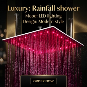 Pommeau de <span class=keywords><strong>douche</strong></span> LED moderne ODM de 20 pouces en acier inoxydable 304 épaissi avec lumière à 3 couleurs changeantes <span class=keywords><strong>pour</strong></span> salle de bain - Product Image 3