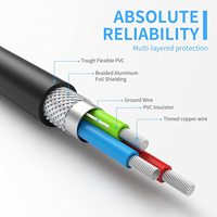 Câble d'extension USB tressé en PVC 2.0 de haute qualité, vente en gros d'usine, mâle-mâle, prend en charge la charge et la transmission de données pour ordinateur